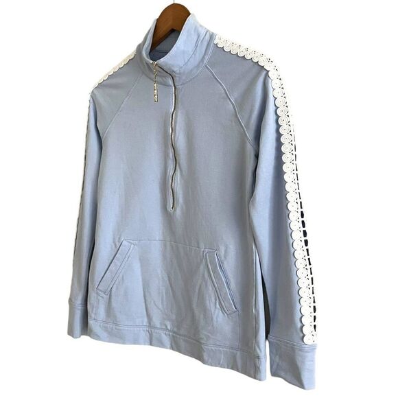 Lilly Pulitzer Skipper Popover Sweatshirt XS Peak A Boo Lace Preppy Golf Tennis - Picture 8 of 16